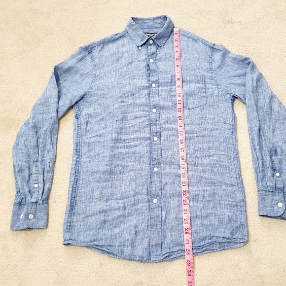 Claiborne 100% Linen Button Long Sleeve Shirt Size Small Unisex Style - Picture 6 of 8